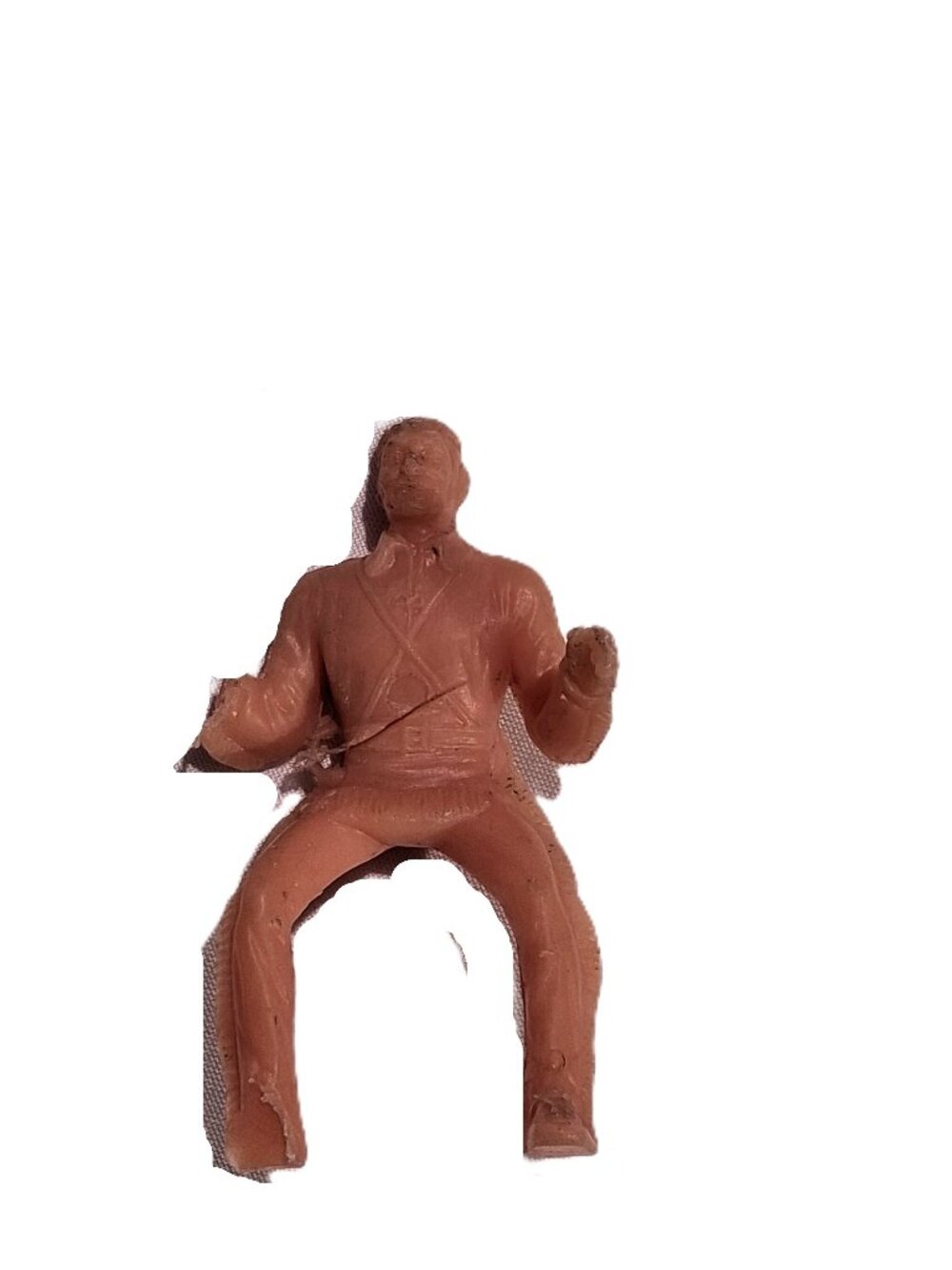 MARX Wagon Rider Plastic Figure Tan Vintage AS-IS some wear 2" tall